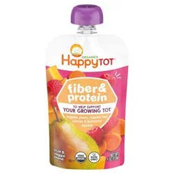 HappyTot Happy Tot Fiber & Protein Organic Pears, Raspberries, Carrots & Butternut Squash Toddler Pouch - 4oz