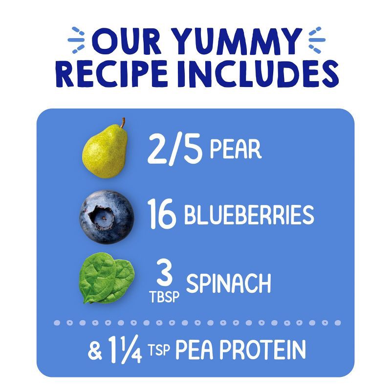 slide 3 of 7, Happy Baby HappyTot Fiber & Protein Organic Pears Blueberries & Spinach Baby Food - 4oz, 4 oz