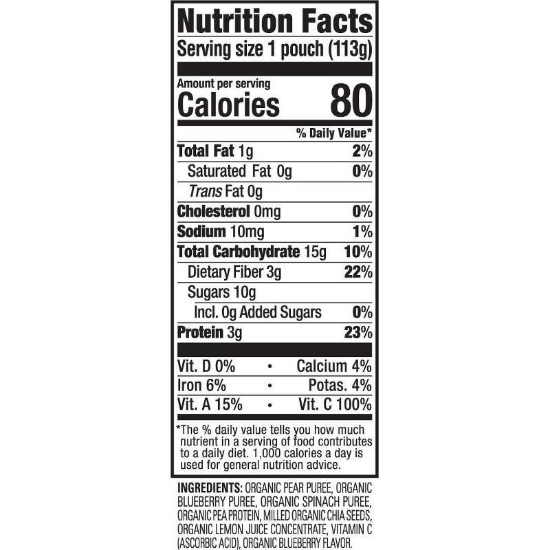 slide 4 of 5, Happy Family HappyTot Fiber & Protein Organic Pears Blueberries & Spinach Baby Food - 4oz, 4 oz