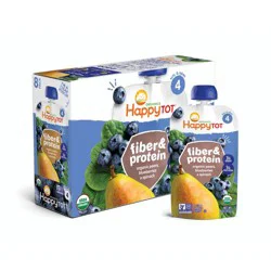 Happy Baby Happy Tot Fiber & Protein Organic Pears, Blueberries & Spinach Toddler Pouch - 4oz