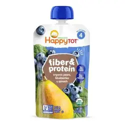 Happy Family HappyTot Fiber & Protein Organic Pears Blueberries & Spinach Baby Food - 4oz