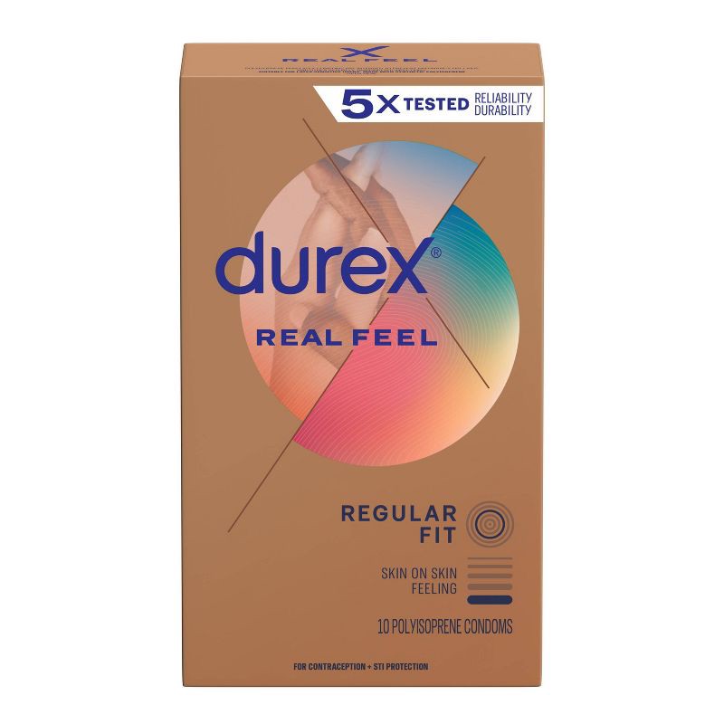 slide 7 of 14, Durex RealFeel Non-Latex Lubricated Condoms - 10ct, 10 ct