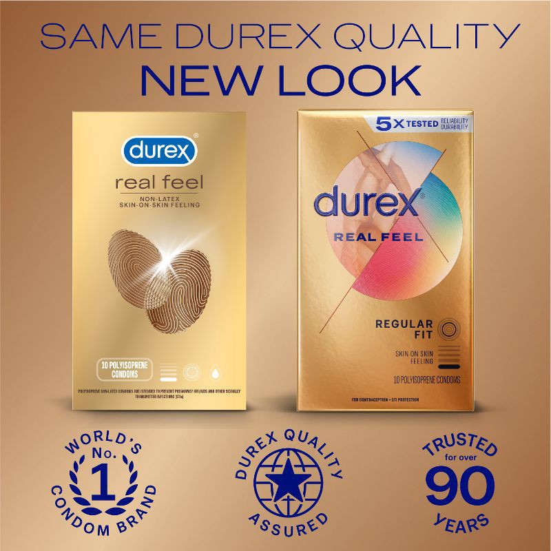 slide 10 of 14, Durex RealFeel Non-Latex Lubricated Condoms - 10ct, 10 ct