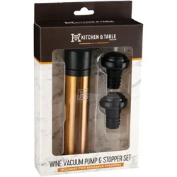 Kitchen & Table by H-E-B Wine Vacuum Pump & Stopper Set - Antique Gold