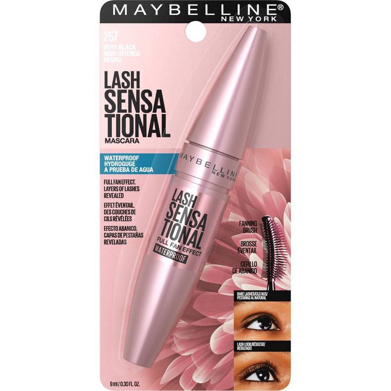 slide 7 of 8, Maybelline Lash Sensational Lengthening Waterproof Mascara - Very Black - 0.32 fl oz, 0.32 fl oz