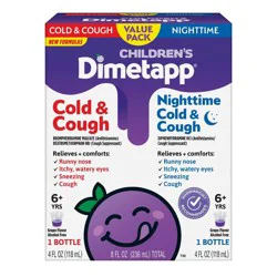 Children&#x27;s Dimetapp Day/Night Cold, Cough &amp; Congestion Relief Liquid - Dextromethorphan - Grape Flavor - 4 fl oz/2pk