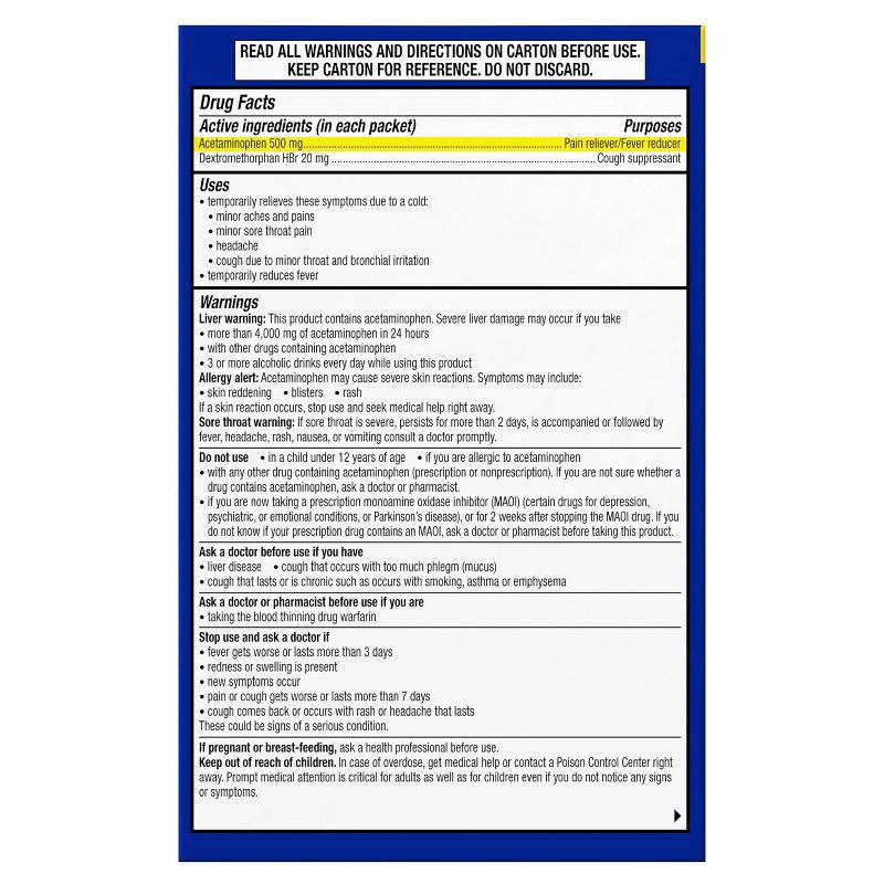 slide 10 of 10, Theraflu Multi-Symptom Severe Cold Relief Powder - Acetaminophen - Honey Lemon - 6ct, 6 ct