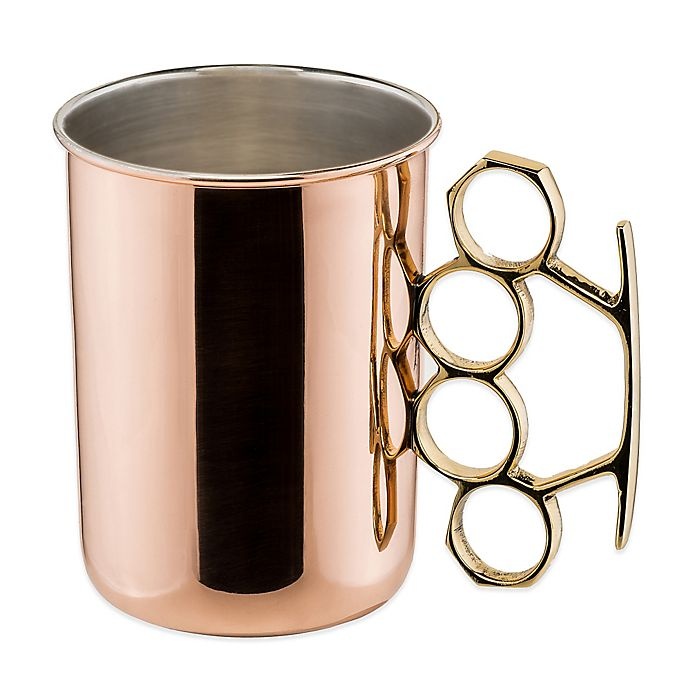 slide 1 of 1, Old Dutch International Brass Knuckle Moscow Mule Mug - Solid Copper, 1 ct