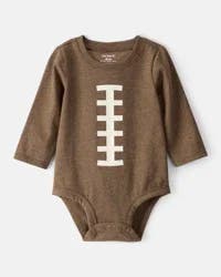 Carter's Baby Boy Football Long-Sleeve Graphic Bodysuit - Brown Brown 24M