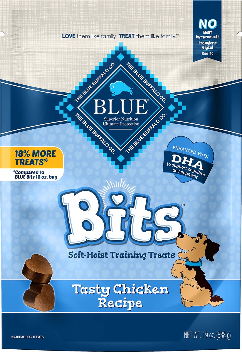 slide 3 of 3, Blue Buffalo BLUE Bits Natural Soft-Moist Training Dog Treats, Chicken Recipe 19-oz Bag, 1 ct
