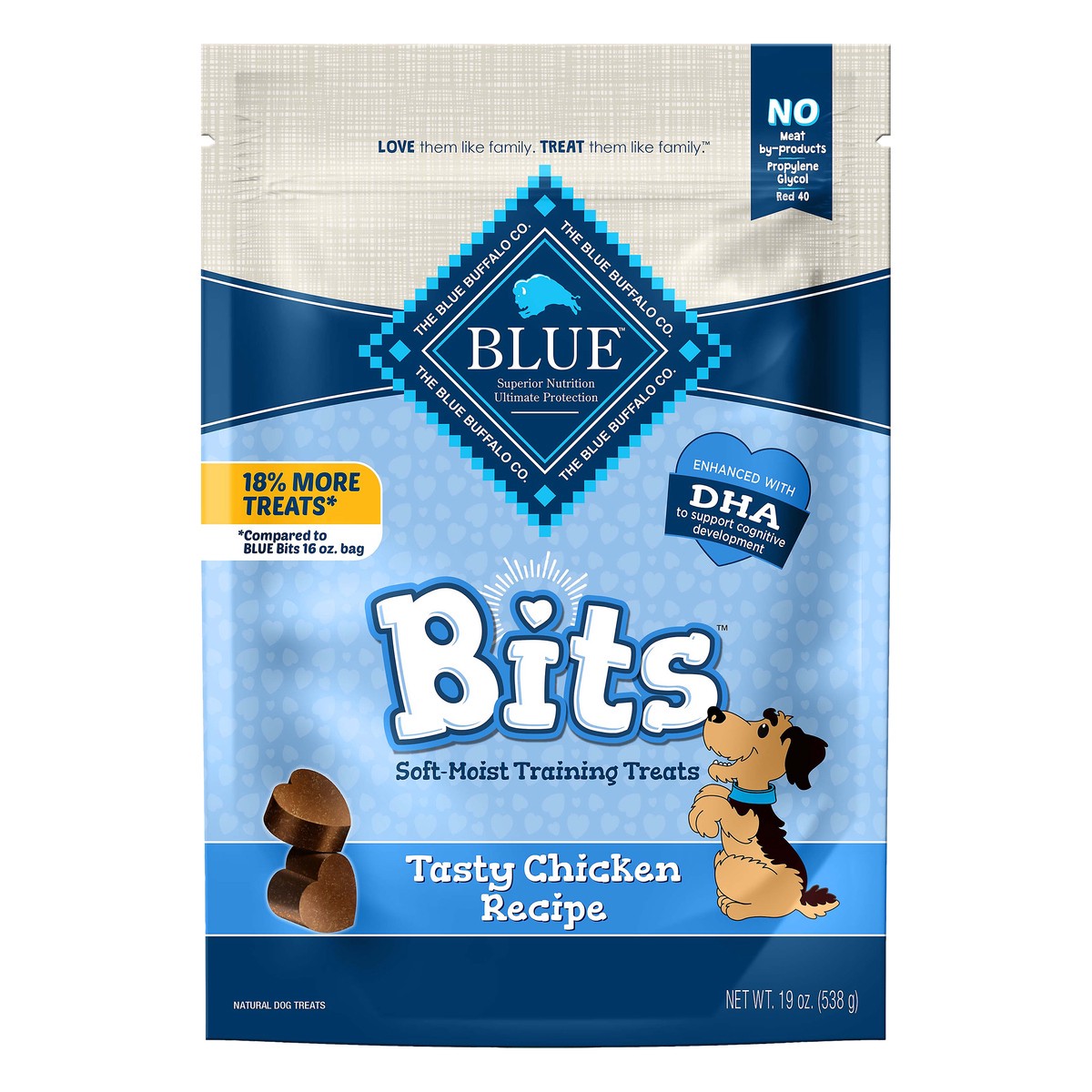 slide 1 of 3, Blue Buffalo BLUE Bits Natural Soft-Moist Training Dog Treats, Chicken Recipe 19-oz Bag, 1 ct