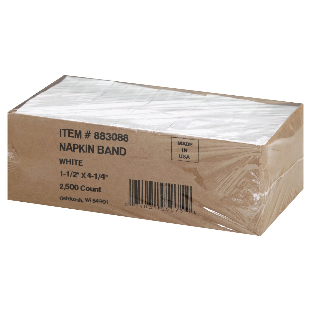 slide 2 of 11, R3 Papercraft White Napkin Band 2500 ea, 2500 ct