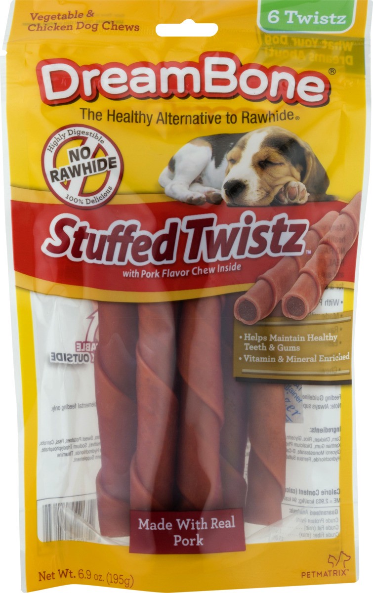 slide 10 of 10, DreamBone Stuffed Twistz Vegetable & Chicken Chews - 6 CT, 6 ct