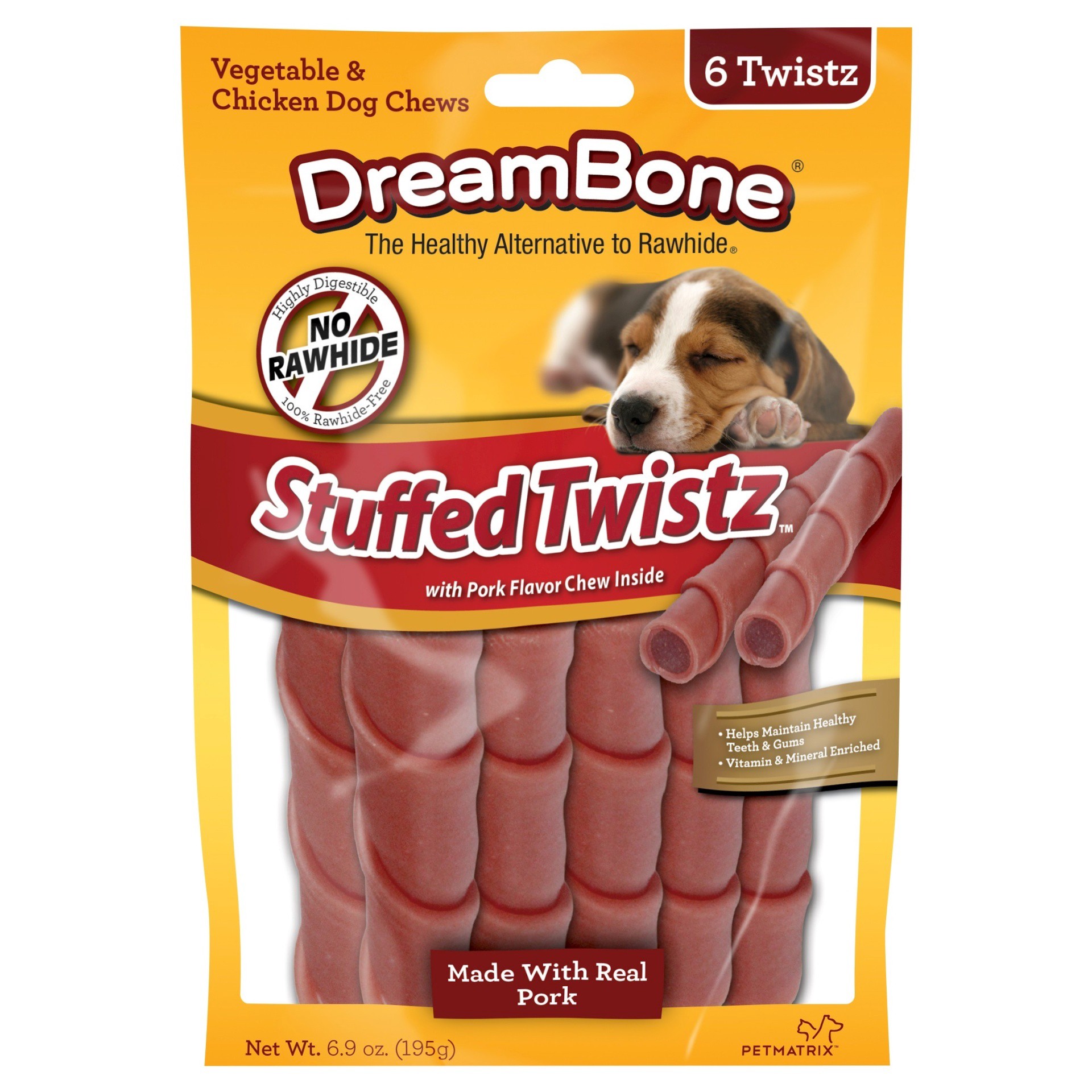 slide 1 of 10, DreamBone Stuffed Twistz Vegetable & Chicken Chews - 6 CT, 6 ct