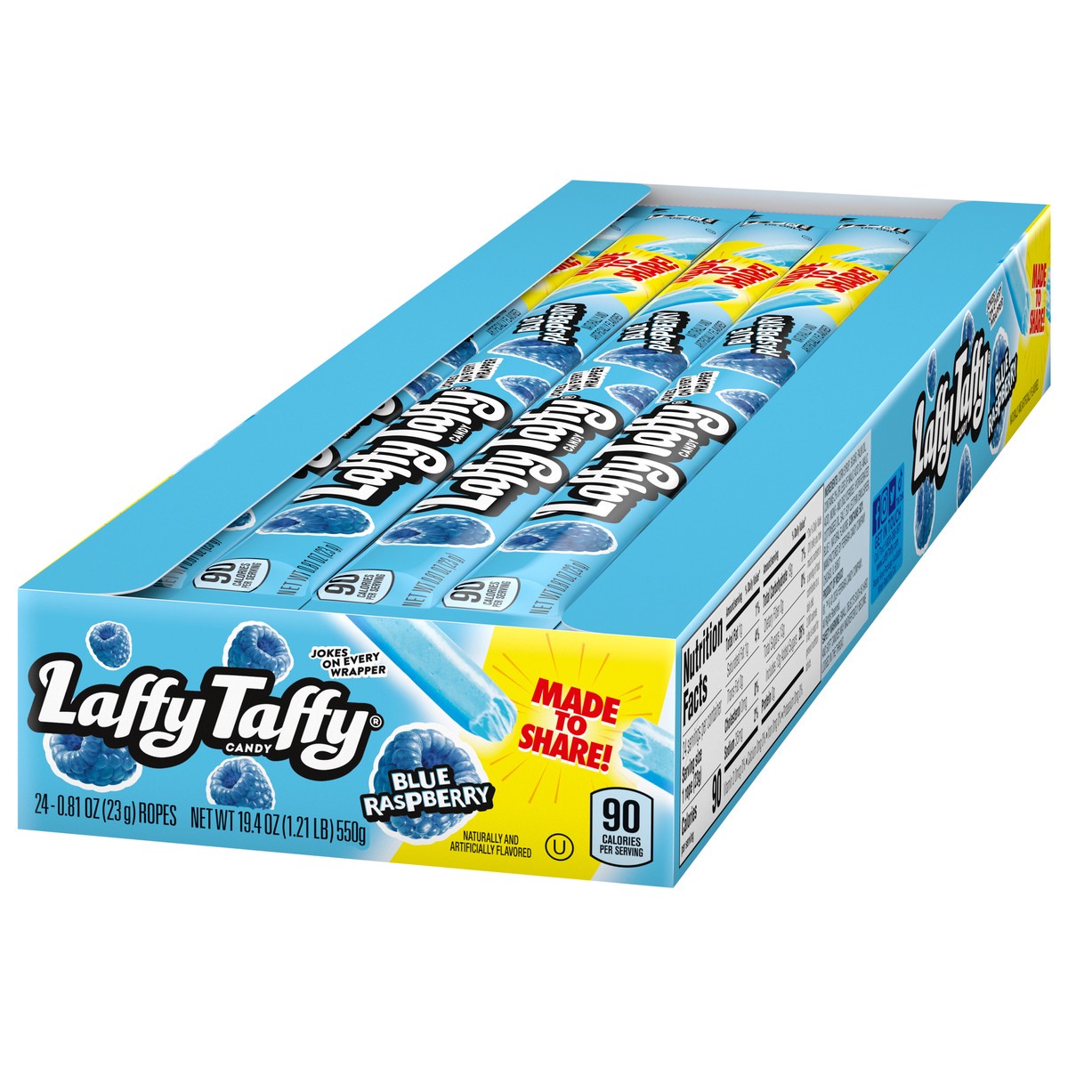 slide 11 of 14, Laffy Taffy Blue Raspberry Candy 24 - 0.81 oz Packs, 24 ct