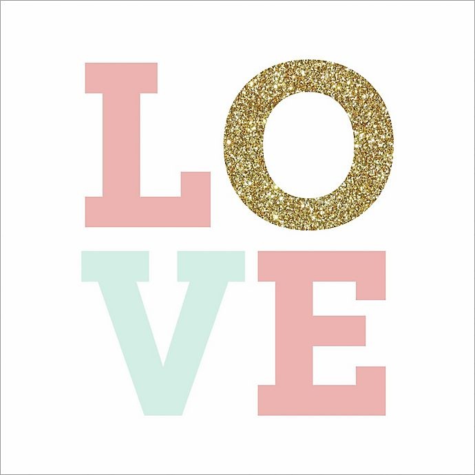 slide 1 of 1, RoomMates Love Boxed Plaque with Glitter Square Wood Wall Art, 10 in