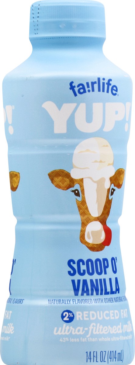 slide 9 of 9, fairlife Yup! Reduced Fat 2% Milkfat Ultra-Filtered Scoop O' Vanilla Milk 14 oz, 14 oz