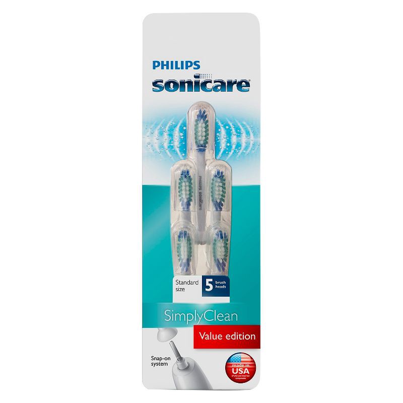 slide 1 of 4, Philips Sonicare SimplyClean Replacement Electric Toothbrush Head - HX6015/03 - White - 5ct, 5 ct