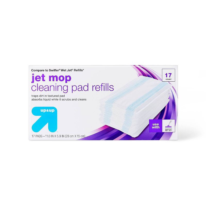 slide 1 of 3, Jet Mop Pad Refills - Unscented - 17ct - up & up™, 17 ct