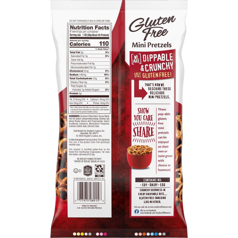 slide 6 of 9, Snyder's of Hanover Gluten Free Mini Pretzels - 8oz, 8 oz