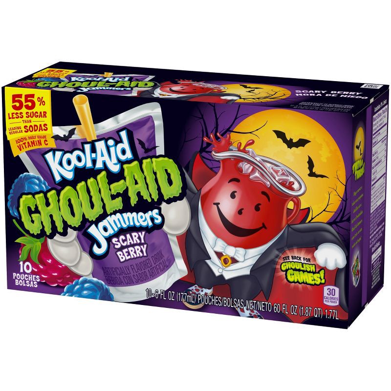 slide 3 of 10, Kool-Aid Ghoul-Aid Blackberry Juice Drinks - 10pk/6 fl oz Pouches, 10 ct; 6 fl oz