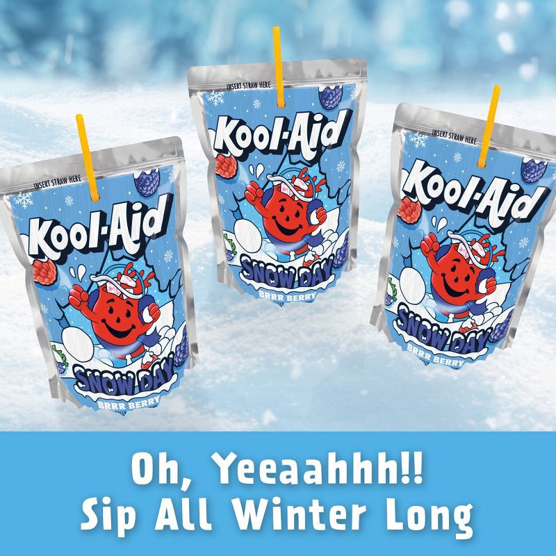 slide 3 of 9, Kool-Aid Snow Day Brrr Berry Juice Drink - 10pk/6 fl oz Pouches, 10 ct; 6 fl oz