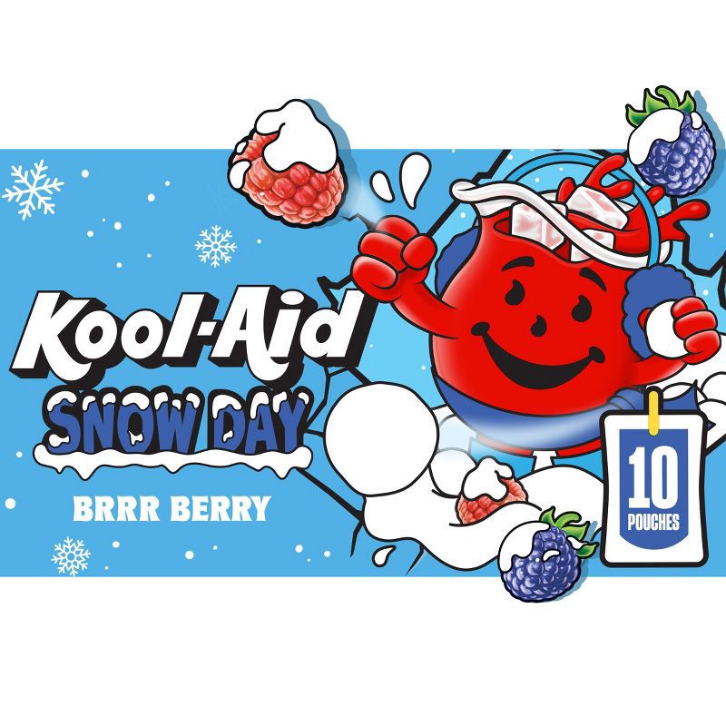 slide 1 of 9, Kool-Aid Snow Day Brrr Berry Juice Drink - 10pk/6 fl oz Pouches, 10 ct; 6 fl oz