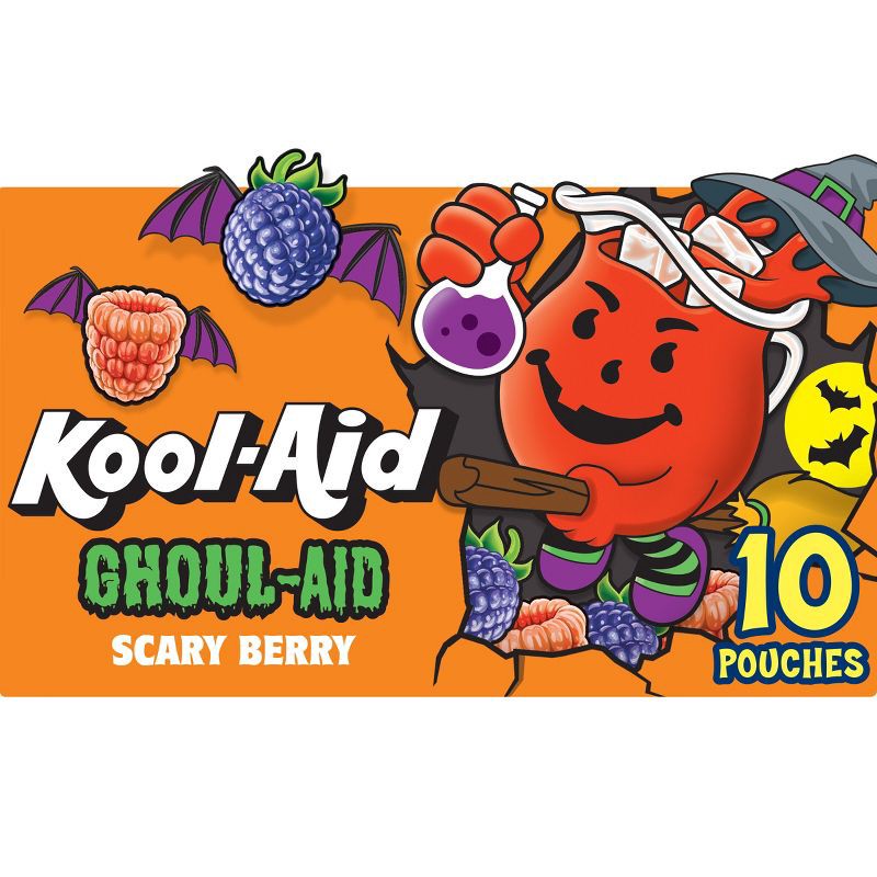 slide 1 of 10, Kool-Aid Ghoul-Aid Blackberry Juice Drinks - 10pk/6 fl oz Pouches, 10 ct; 6 fl oz