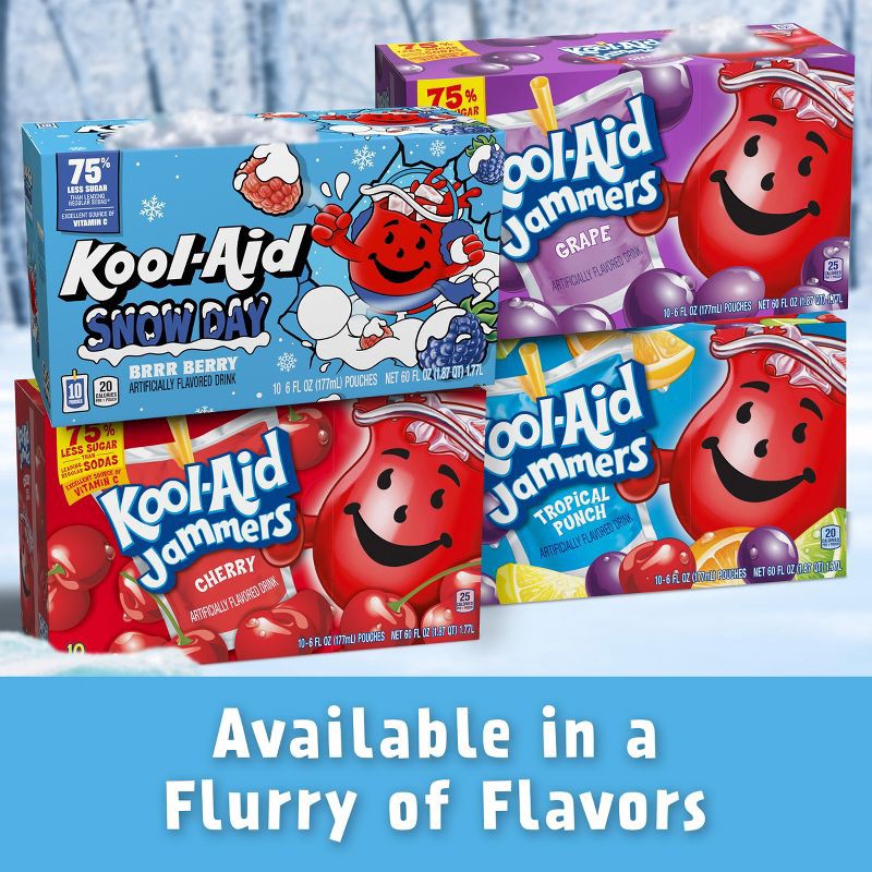 slide 7 of 9, Kool-Aid Snow Day Brrr Berry Juice Drink - 10pk/6 fl oz Pouches, 10 ct; 6 fl oz