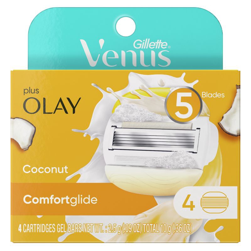 slide 2 of 9, Venus Comfortglide plus Olay Coconut Women's Razor Blade Refills - 4ct, 4 ct