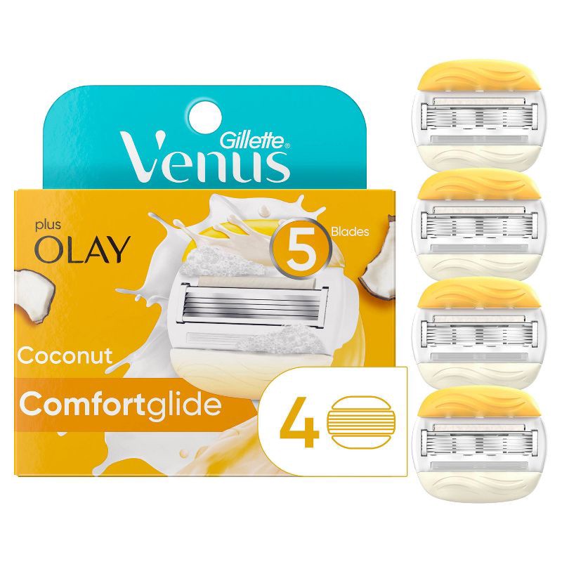 slide 1 of 9, Venus Comfortglide plus Olay Coconut Women's Razor Blade Refills - 4ct, 4 ct