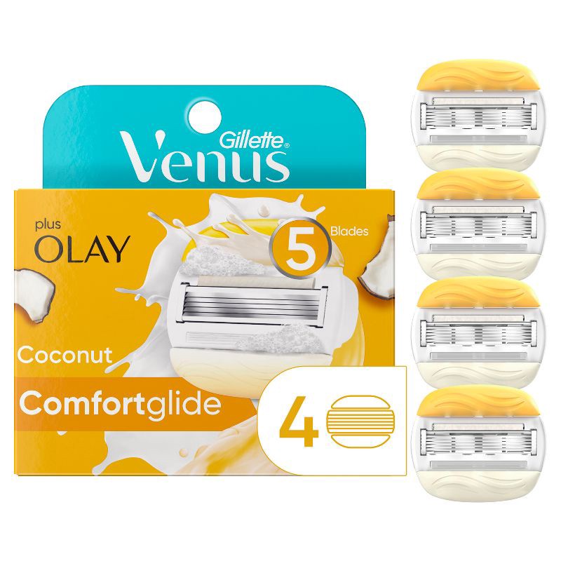 slide 9 of 9, Venus Comfortglide plus Olay Coconut Women's Razor Blade Refills - 4ct, 4 ct