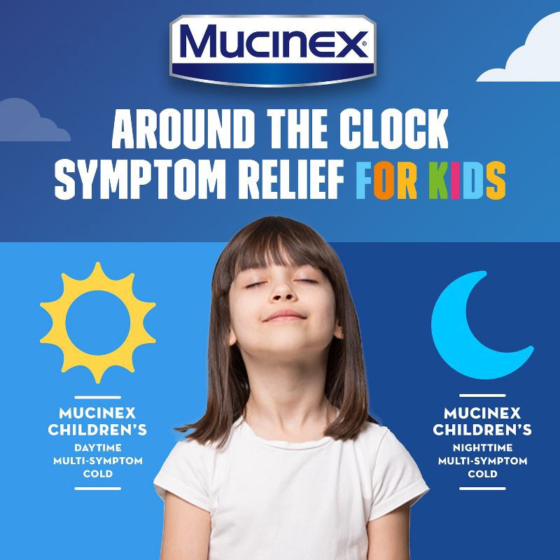 slide 5 of 10, Mucinex Children's Multi-Sympton Cold Medicine - Day & Night - Liquid - 4 fl oz/2ct, 2 ct; 4 fl oz