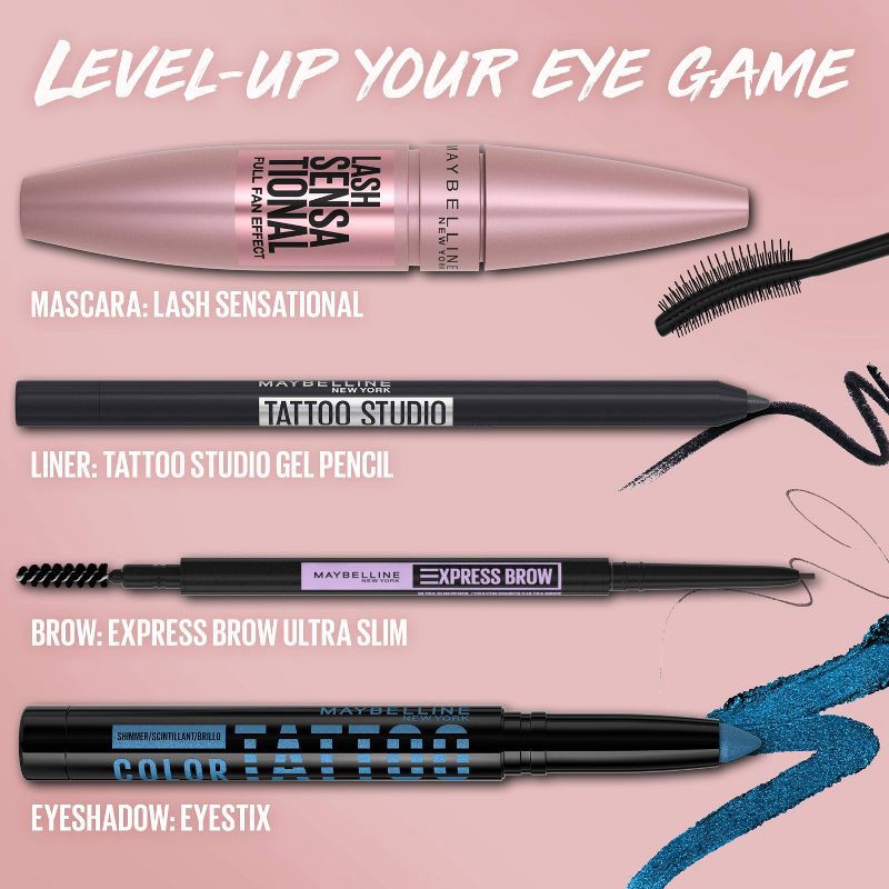 slide 7 of 9, Maybelline Lash Waterproof Sensational Lengthening Mascara - Washable Blackest Black - 0.32 fl oz, 0.32 fl oz