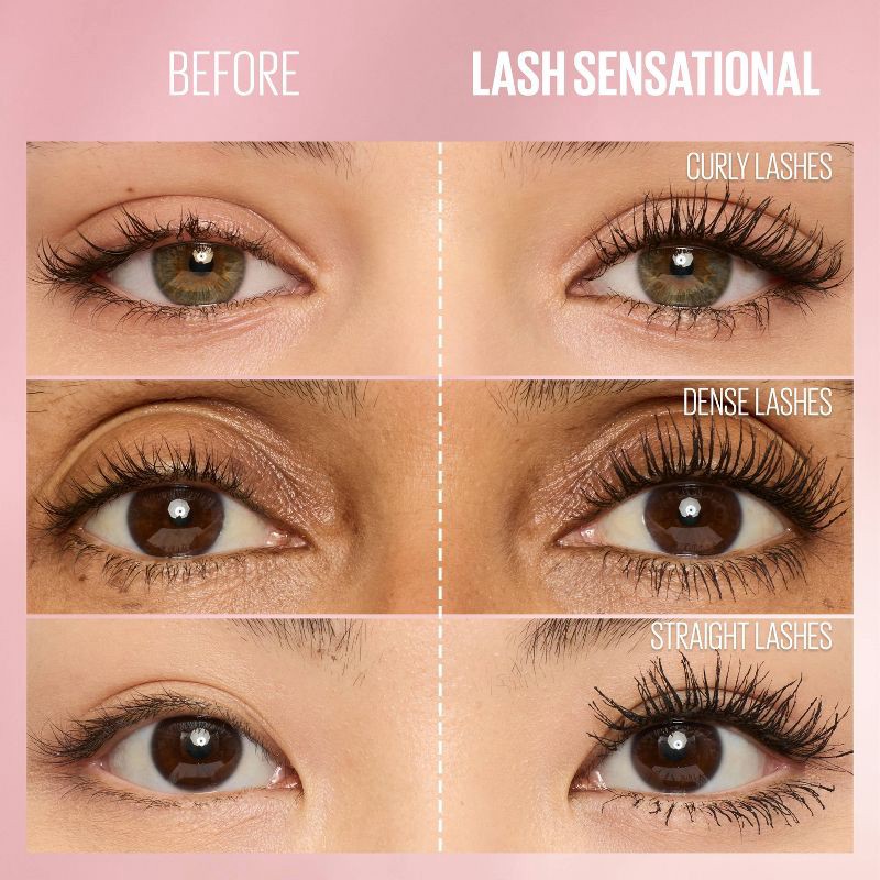 slide 7 of 10, Maybelline Lash Sensational Lengthening Mascara - Washable Very Black - 0.32 fl oz, 0.32 fl oz