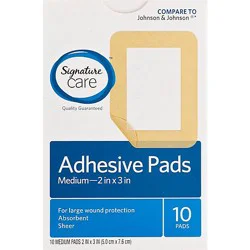Signature Select/care Adhesive Pads Medium Absorbent Sheer - 10 Count