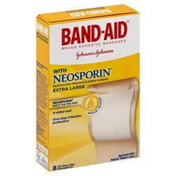 Band-Aid Brand Adhesive Bandages Plus Antibiotic Extra Large - 8 Count