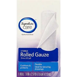Signature Select/care Gauze Rolled Sterile Flexible 3in X 2.5yd - Each