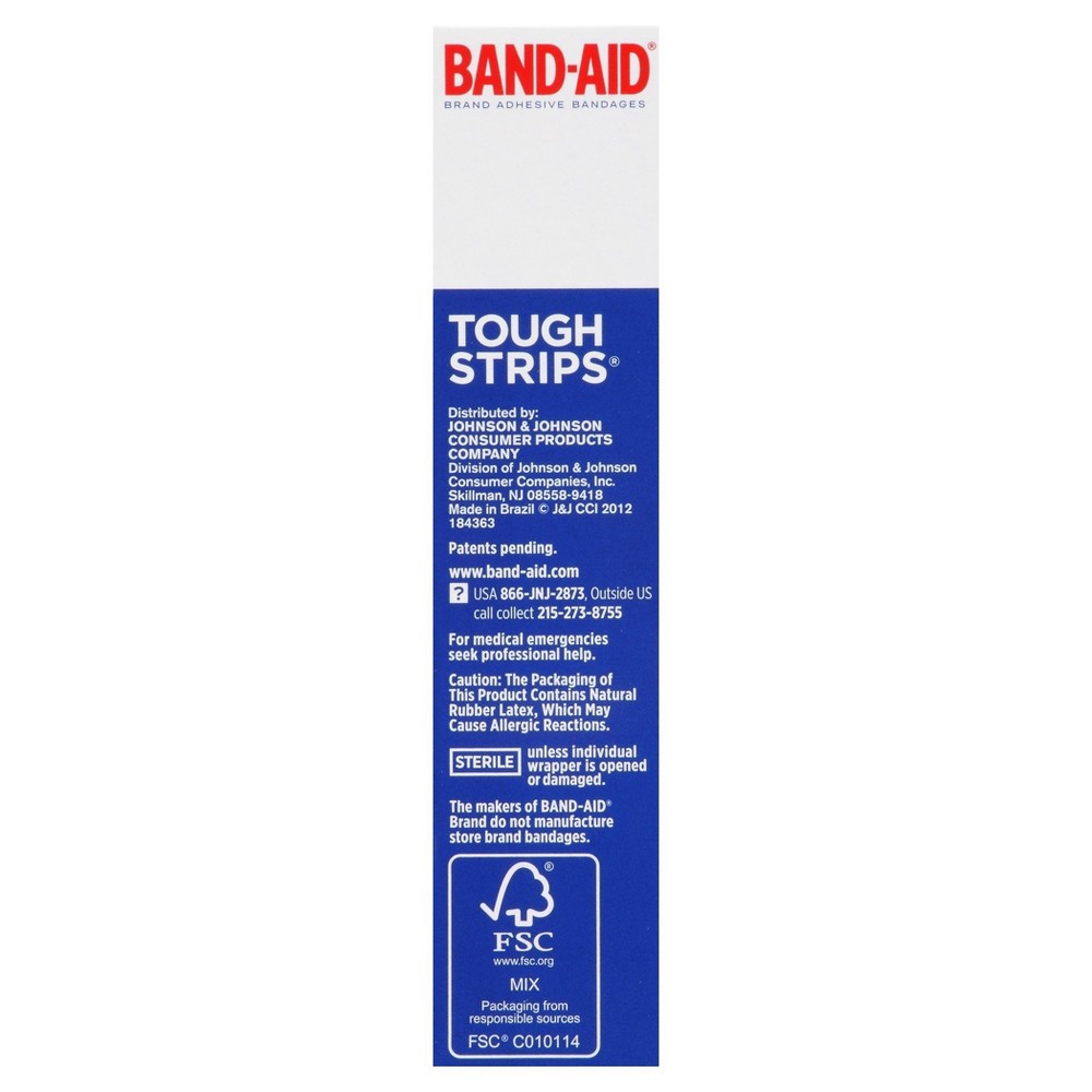 slide 6 of 6, BAND-AID Brand Adhesive Bandages Tough Strips Waterproof Extra Large - 10 Count, 10 ct