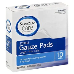 Signature Select/care Gauze Pads Sterile Large - 10 Count