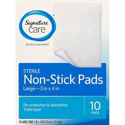 Signature Select/care Non Stick Pads Sterile Large - 10 Count