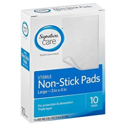 Signature Select/care Non Stick Pads Sterile Large - 10 Count