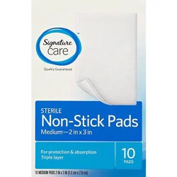 Signature Select/care Non Stick Pads Sterile Medium - 10 Count