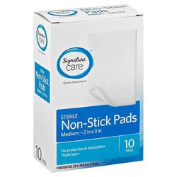 Signature Select/care Non Stick Pads Sterile Medium - 10 Count