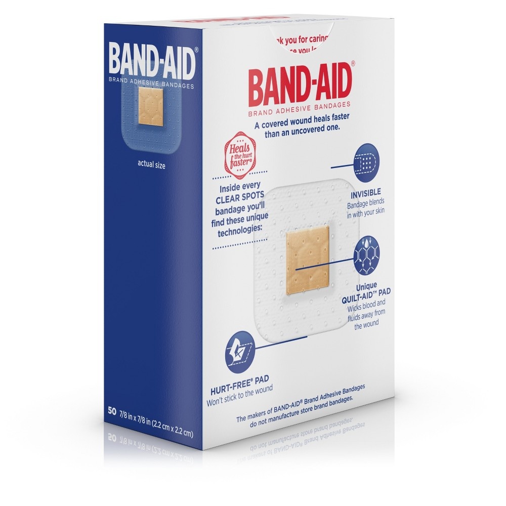 slide 2 of 8, BAND-AID Clear Spot Bandages, 50 ct