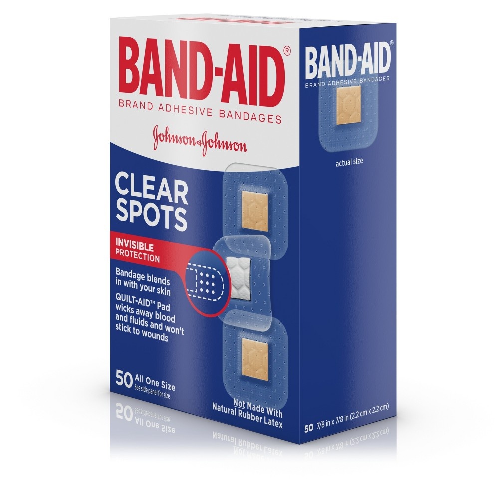 slide 3 of 8, BAND-AID Clear Spot Bandages, 50 ct