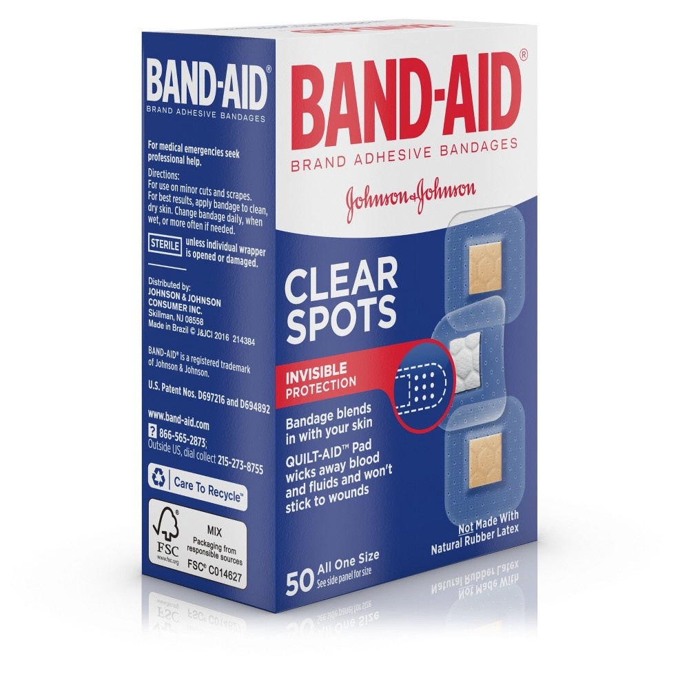 slide 6 of 8, BAND-AID Clear Spot Bandages, 50 ct