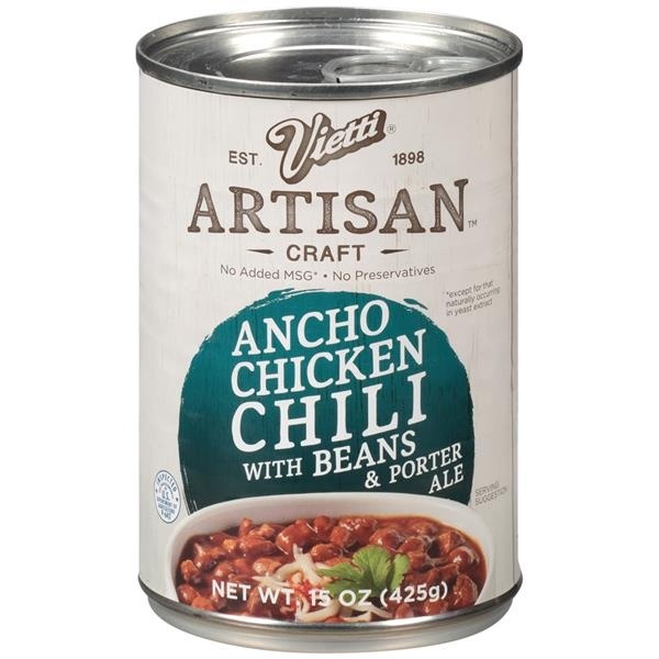 slide 1 of 1, Vietti Artisan Craft Chili, Ancho Chicken, With Beans & Porter Ale, 15 oz