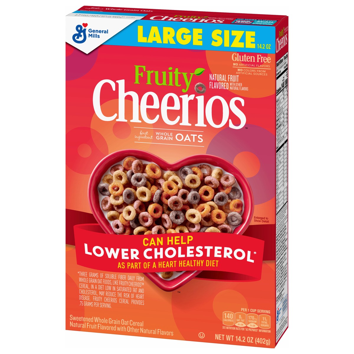 slide 6 of 9, Cheerios Fruity Cheerios Cereal, Heart Healthy Cereal, Made With 100% Whole Grain Oats, Large Size, 14.2 oz, 14.2 oz