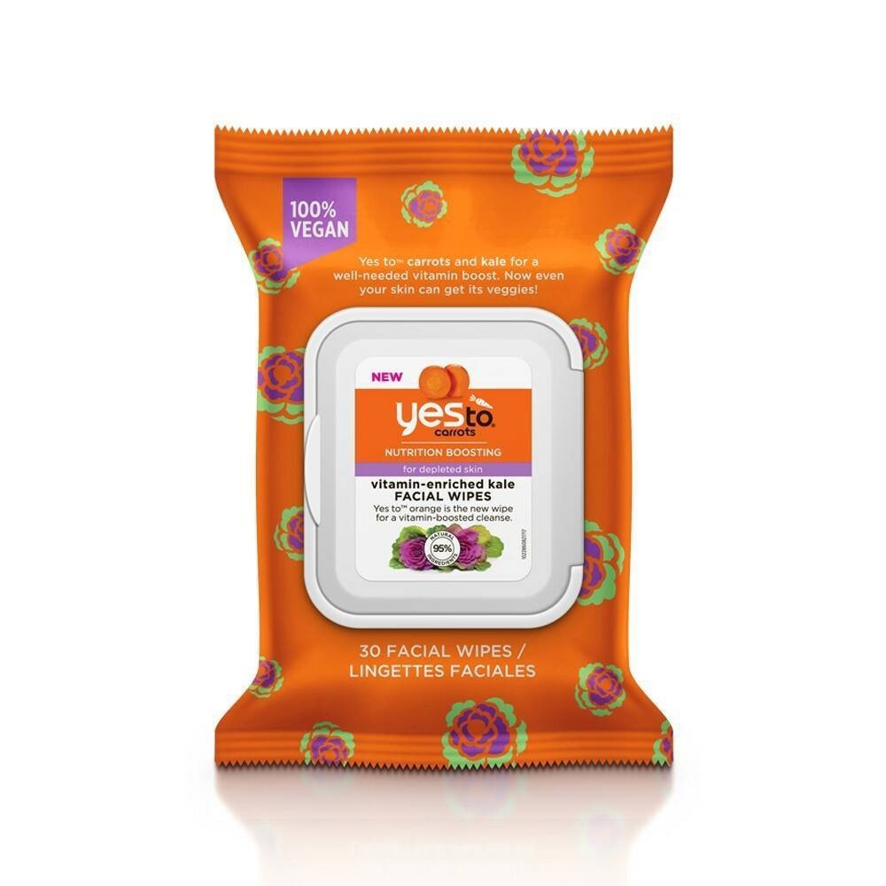 slide 1 of 2, Yes to Carrots & Kale Face Wipes, 30 ct